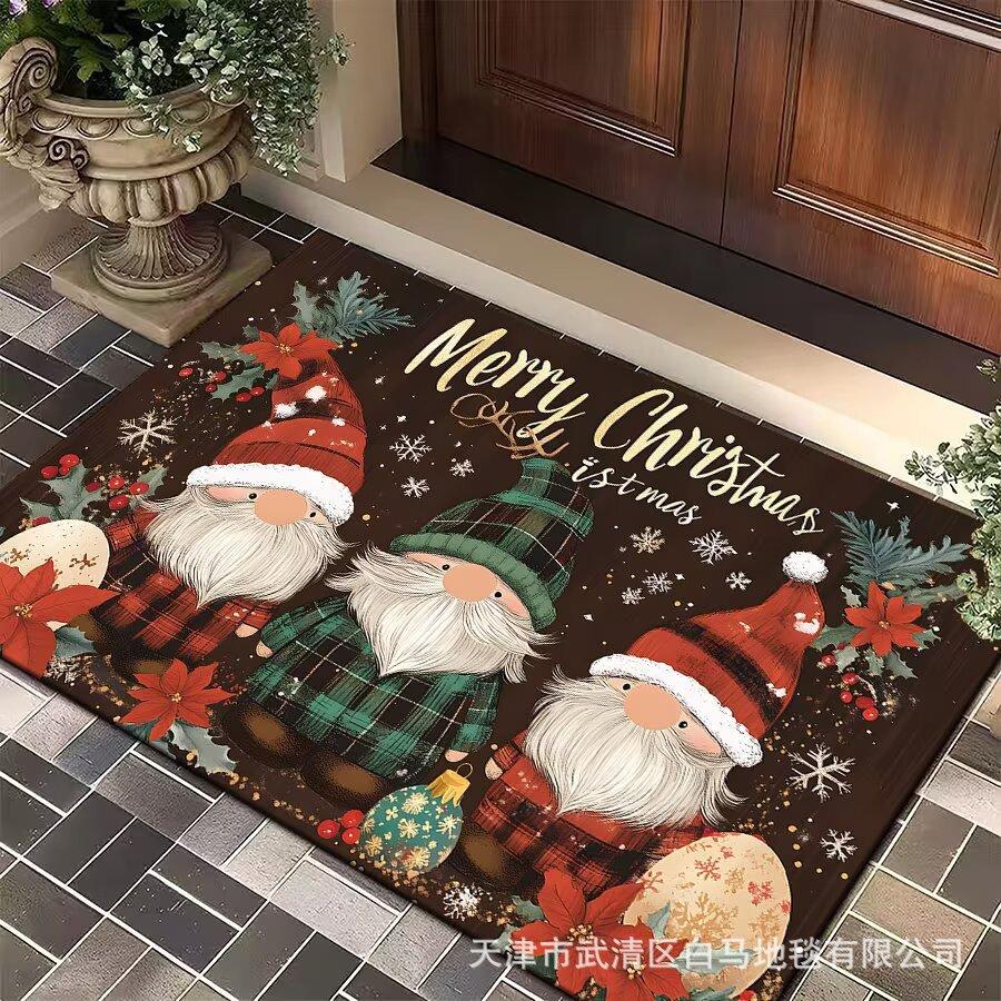 Christmas Welcome Doormat, Durable and Easy To Clean, Entryway Door Mat, Holiday Decorative Floor Mat, Home Decor