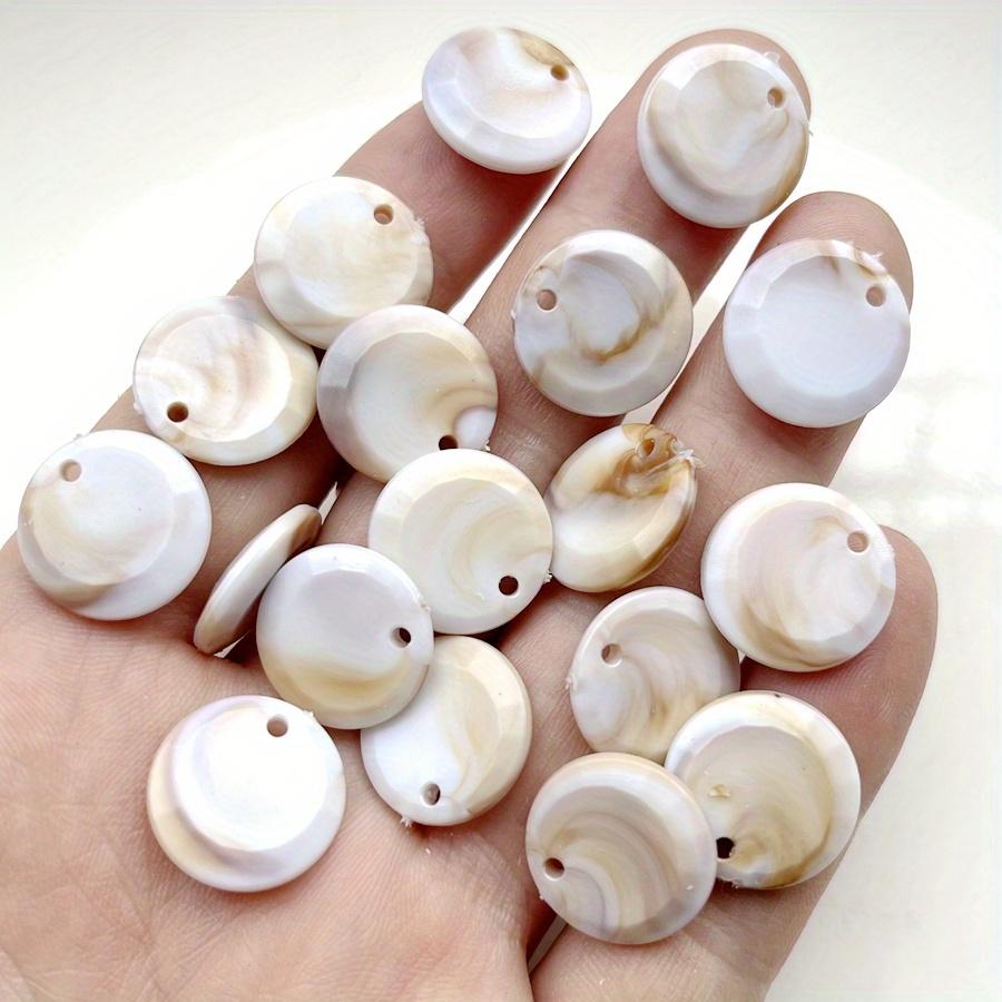 30pcs Beautiful shell color round beaded pendant suitable for jewelry making bracelet necklace earrings Handmade decorative accessories