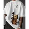 A Men'S Outdoor Trendy Fashion Doll Graffiti Casual Short-Sleeved T-Shirt, a Perfect Gift for Friends And Family!