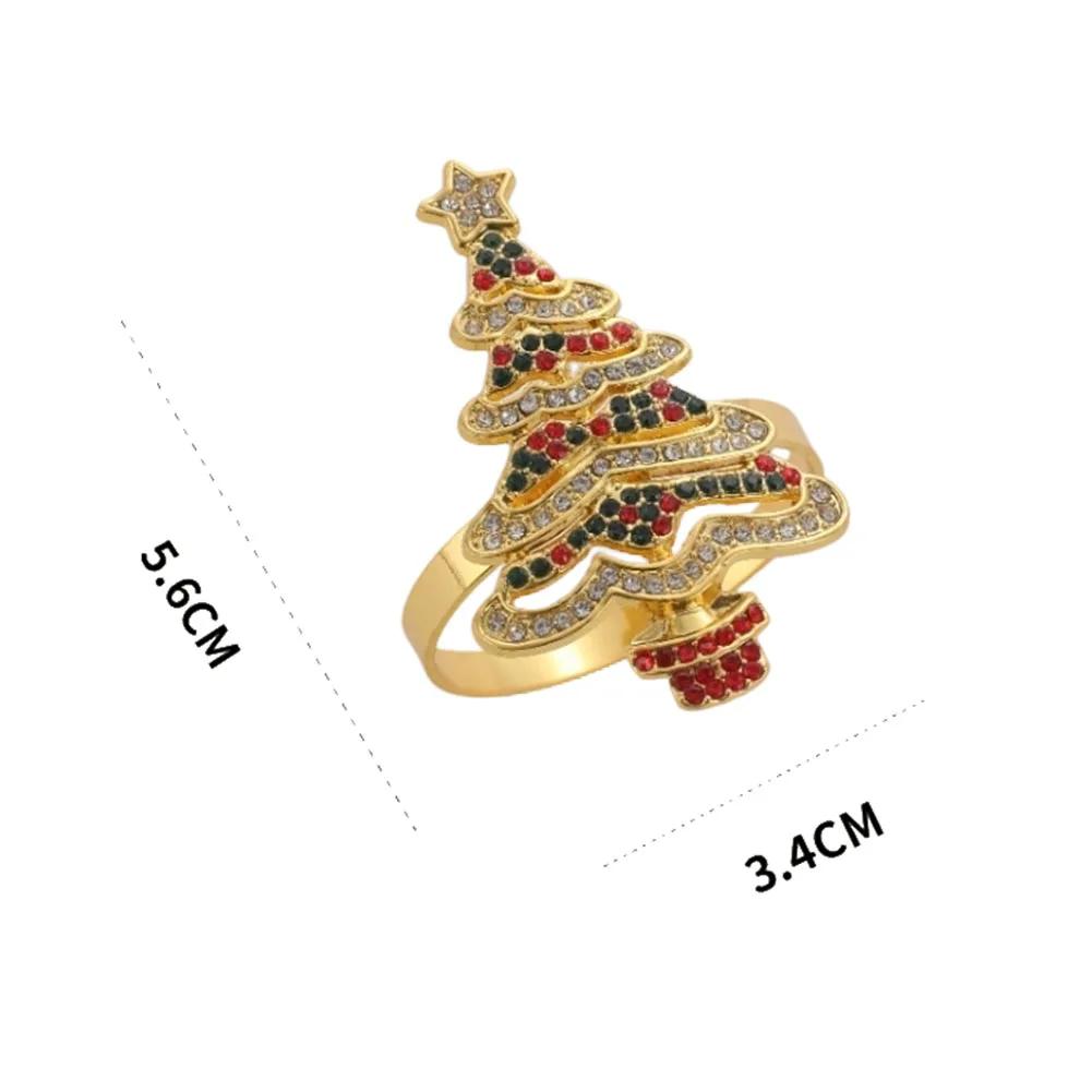 6pcs Alloy Napkin Rings For Dinner Party Wedding Birthday Christmas Table Decoration 5.6 X 3.4 Cm Elegant Design For Festive