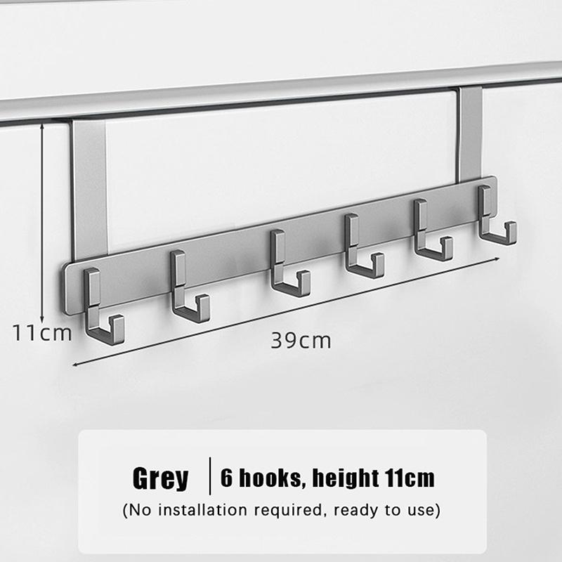 Hooks Over The Door 6 Hooks Clothes Coat Hat Towel Hanger Home Bathroom Organizer Rack Holder Door Hang Quick Installation