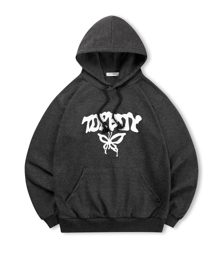 [Non-Fleece Or Fleece-Lined] Fly Print Hooded Sweatshirt (Type C)