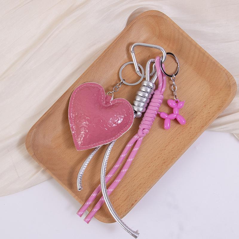 Yogodlns Faux Leather Heart Shape Mini Backpack Hanging Handbag Pendant Bag Pendant Bags Accessories