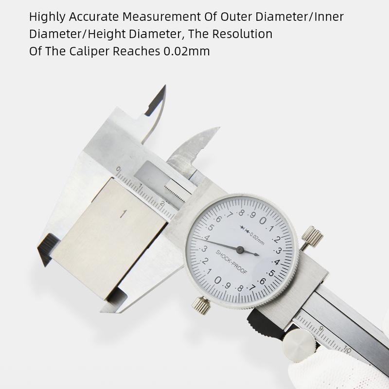 Vernier Caliper With Meter Dial Calipers Metal gauge Micrometer Ruler Metal Caliper Stainless Steel Gauge Depth Measuring Tools