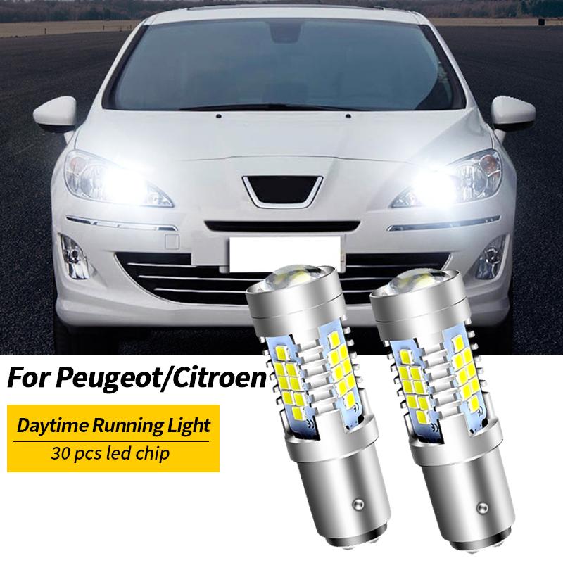 2pcs LED Daytime Running Light DRL Bulb Lamp Canbus P21/5W 1157 BAY15D For Citroen DS4 Peugeot RCZ 408 308 Renault Kangoo 6000K