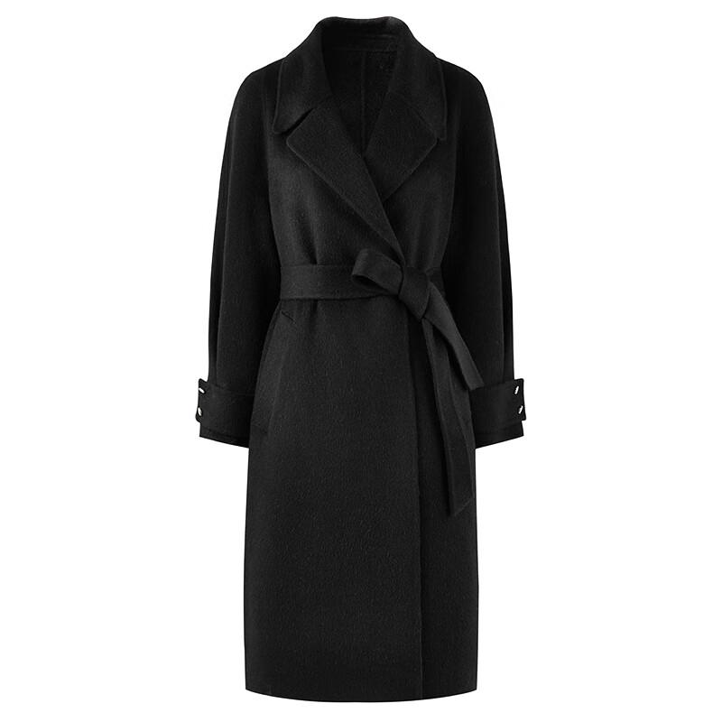 Qiusi Yiren Women's Elegant Lapel Wool Alpaca Blend Coat