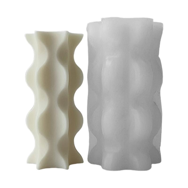 Flexible Silikonform, gestreifte, zylinderförmige Kerzenformen, duftende Aromatherapien, Herstellungsform, handgefertigte Ornamentform