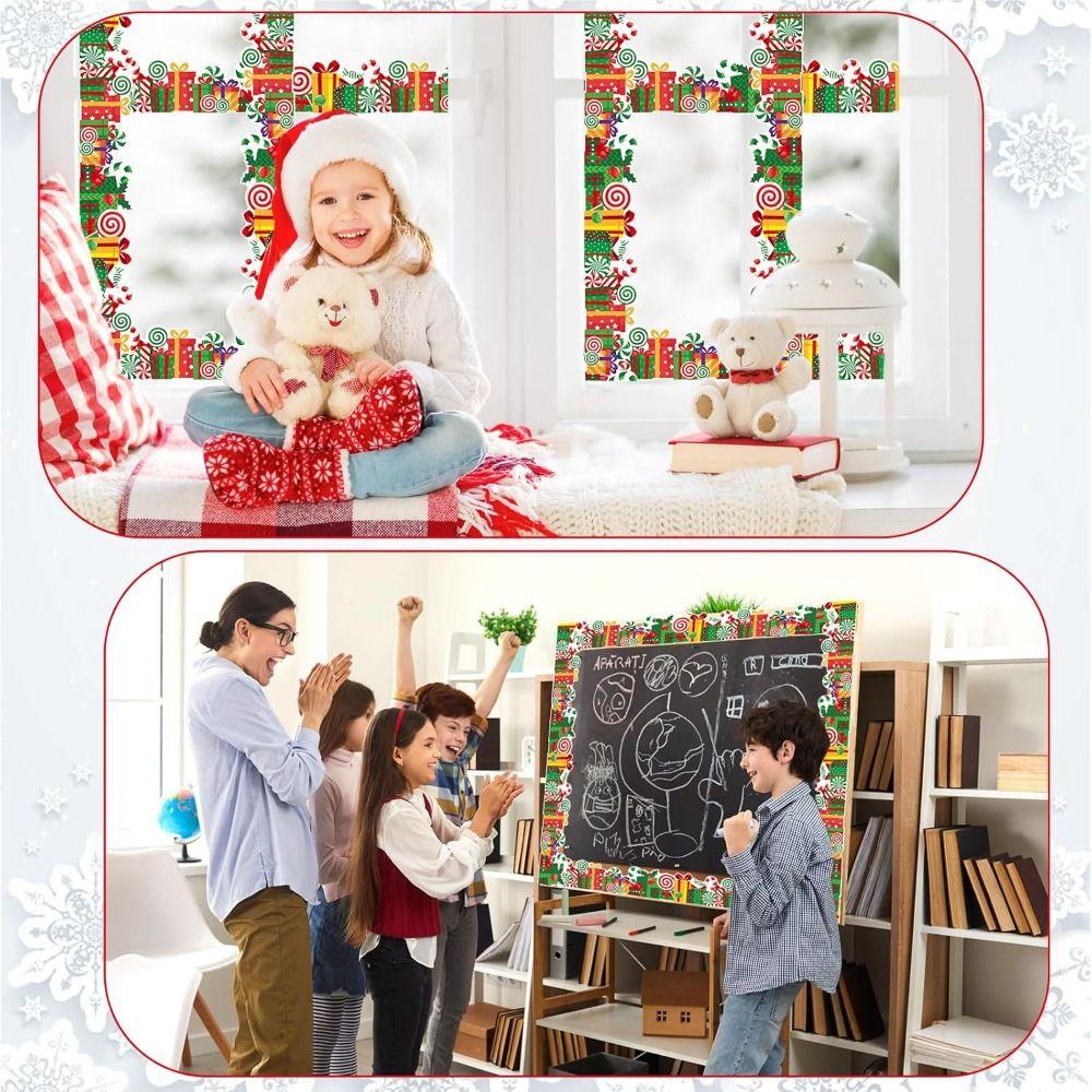 Self-Adhesive Border Decorative Sticker Christmas Tree Chalkboard Board Border Chalkboard