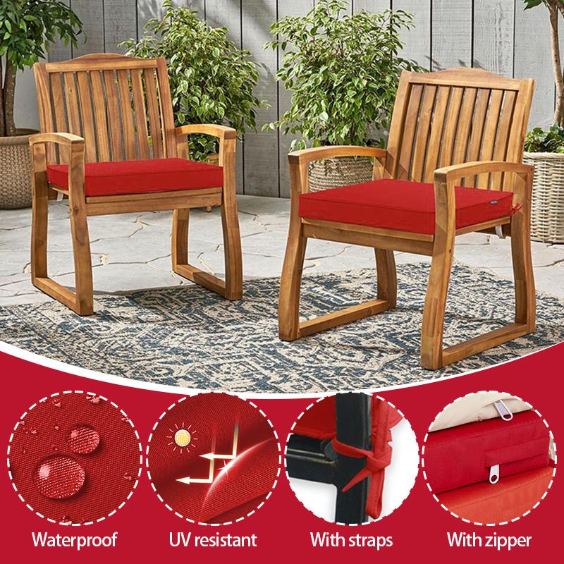 Outdoor Waterproof Cushion Cover, Garden Courtyard Sofa Rattan Chair Seat Pad Replacement, Anti-slip Lace-up Bench Cushion Cover