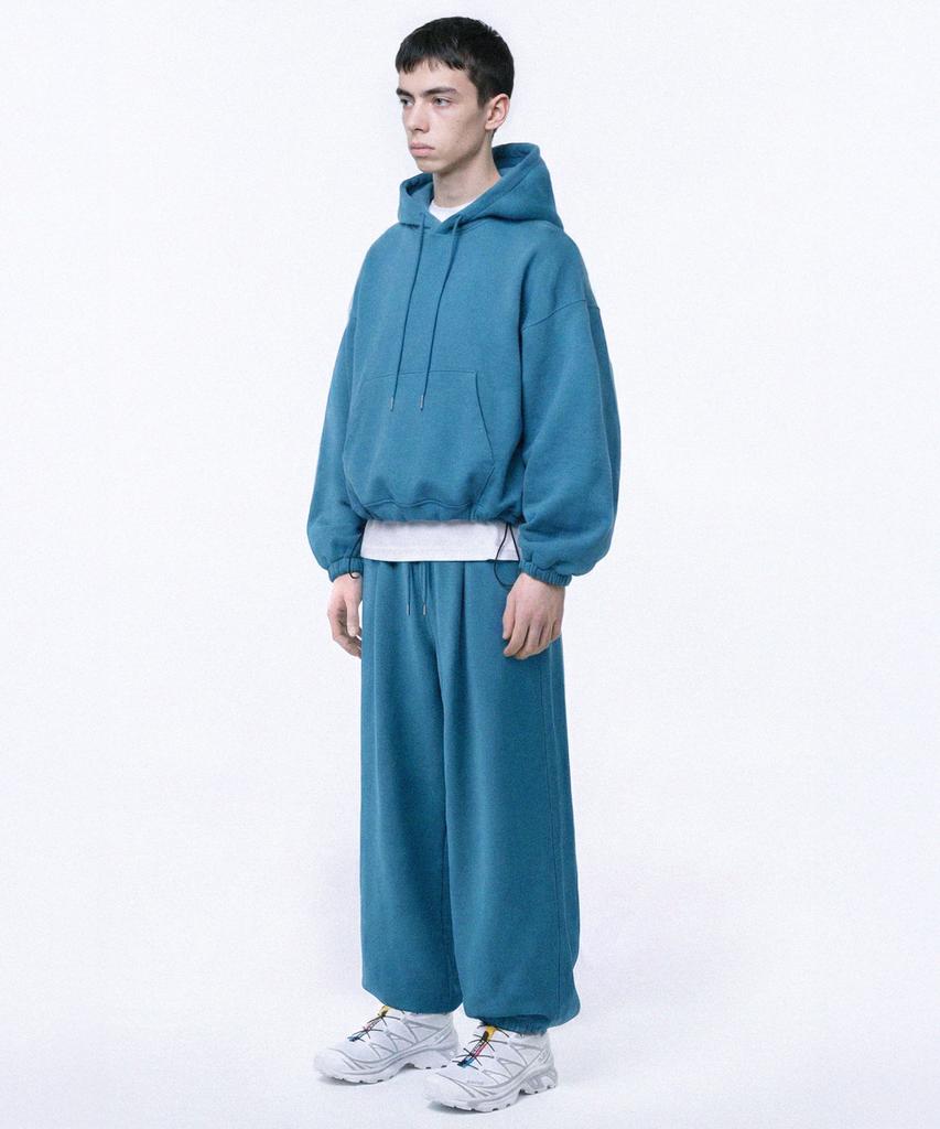 PRINOAR String Single-Pleat Wide Pants - Peacock Green