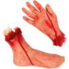 Halloween Blood Props Fake Scary Severed Hand Heart Brain Foot Broken Body Parts Haunted House Vampire Zombie Party Supplies