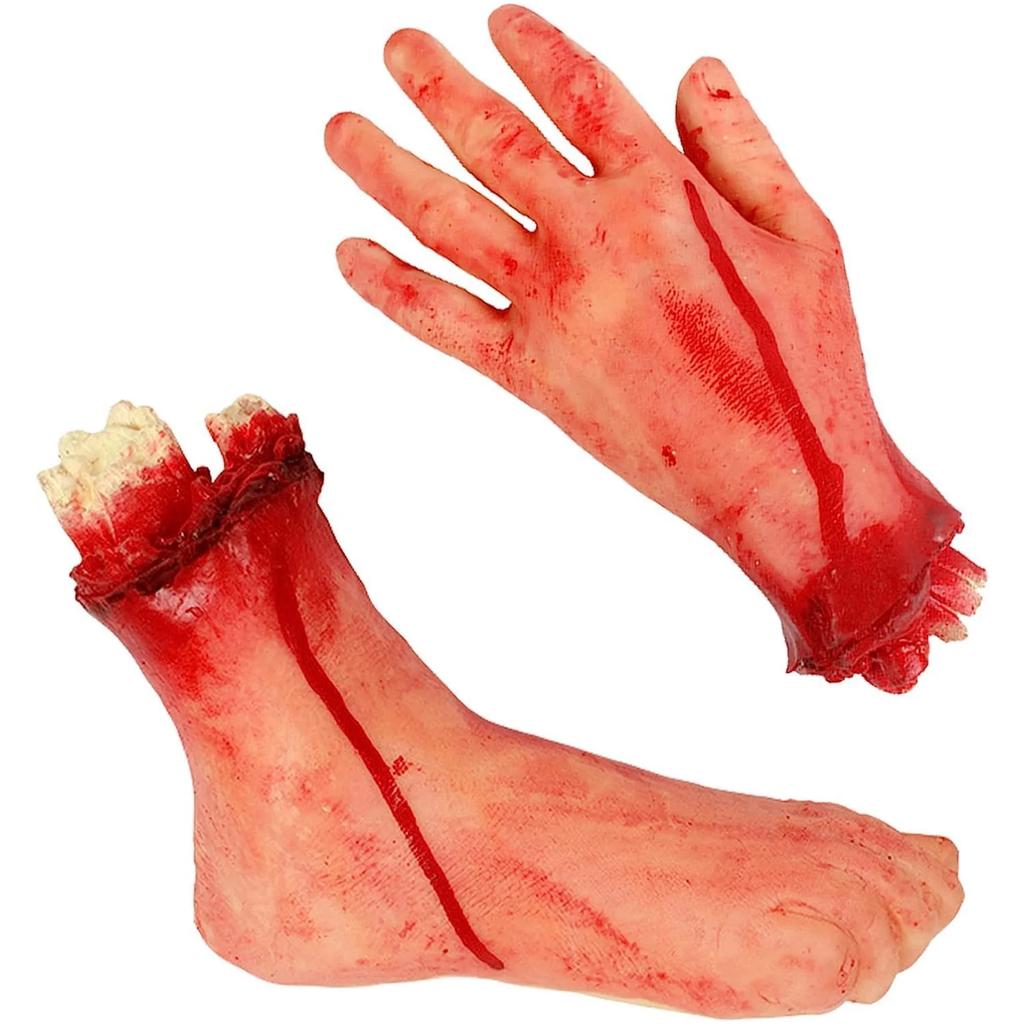 Halloween Blood Props Fake Scary Severed Hand Heart Brain Foot Broken Body Parts Haunted House Vampire Zombie Party Supplies