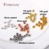 18K Gold Plated Beads 100Pcs - Premium Jewelry Making Supplies for Necklace Bracelet DIY, High-Shine Gold Spacer Beads Wholesale