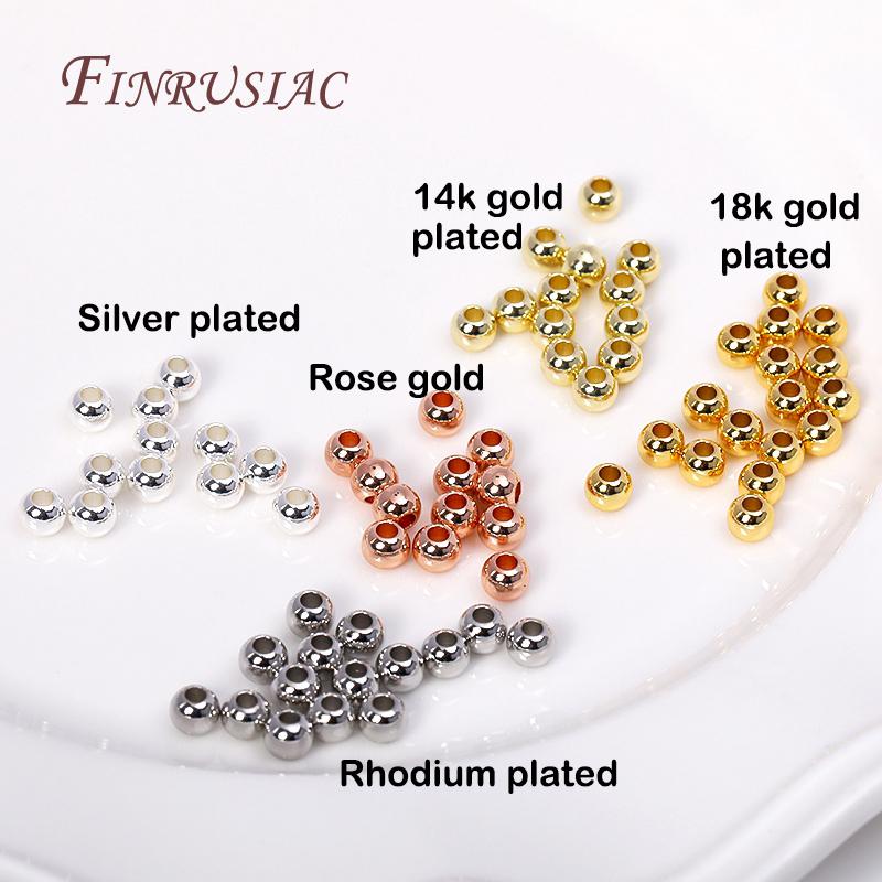 18K Gold Plated Beads 100Pcs - Premium Jewelry Making Supplies for Necklace Bracelet DIY, High-Shine Gold Spacer Beads Wholesale