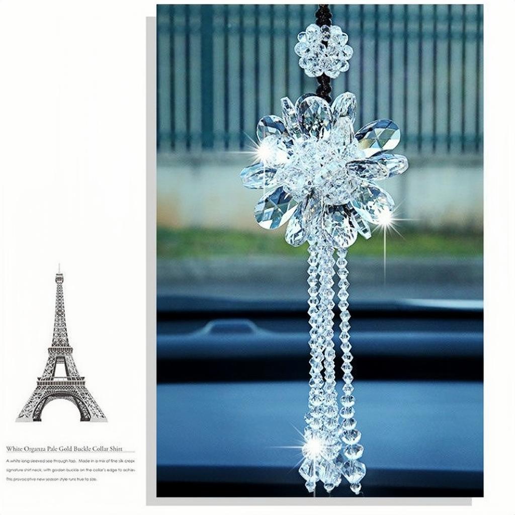 Crystal Car Pendant, Crystal Princess Jewelry, Car Rearview Mirror Pendant, Car Interior Accessories