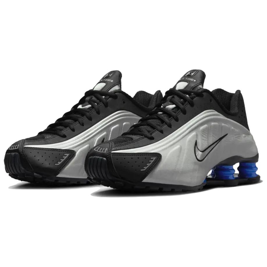 New Nike Shox R4 Metallic Silver Black Racer Blue Women's AR3565-006