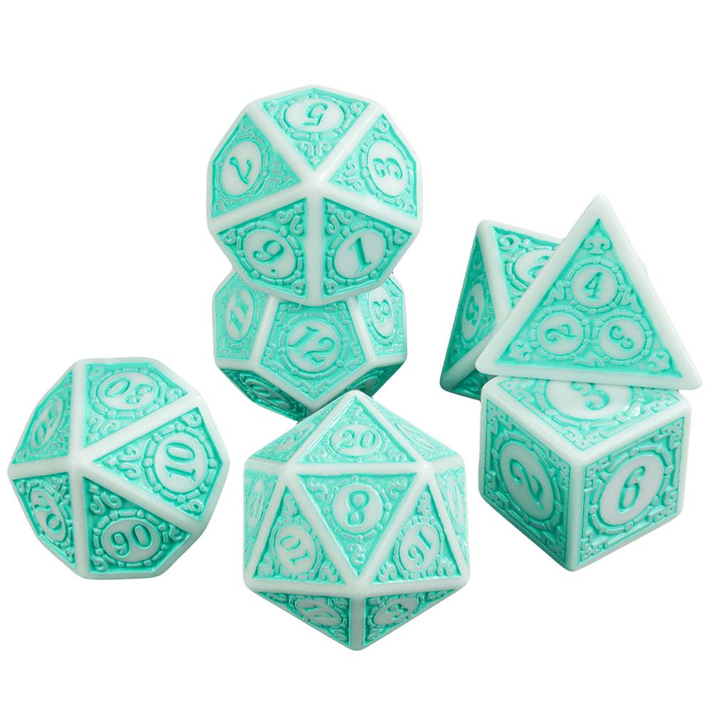 7 Stück/Set Polyedrische Undurchsichtige Würfel D4-D20 für DND RPG Magic Gathering Party Tischspiel Zubehör