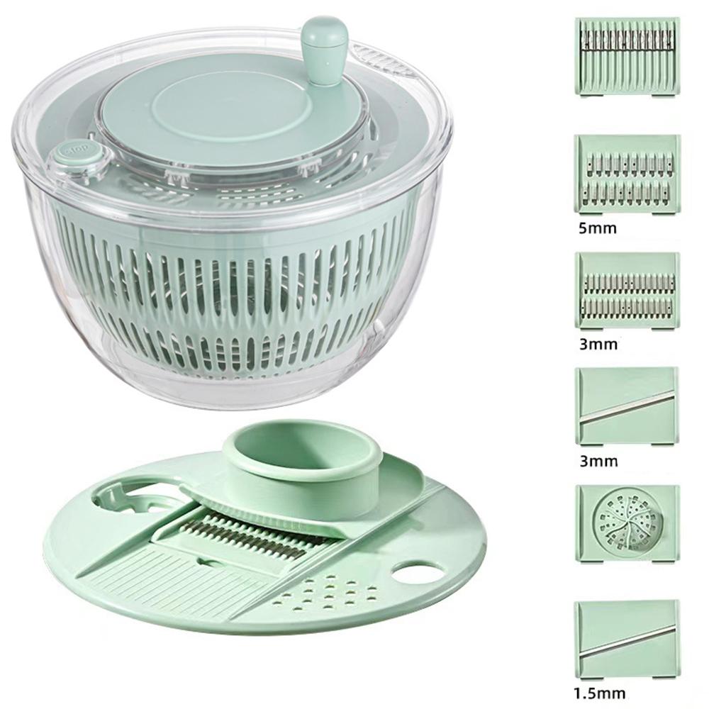 LMETJMA 6 In 1 Salad Spinner Large Salad Spinner Vegetable Washer with Vegetable Chopper Multi-Use Lettuce Spinner Salad Dryer