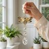 Rotating Butterfly Wind Chimes Colorful Light Collection Pendant Crafts Bee Wind Chimes  Backyard