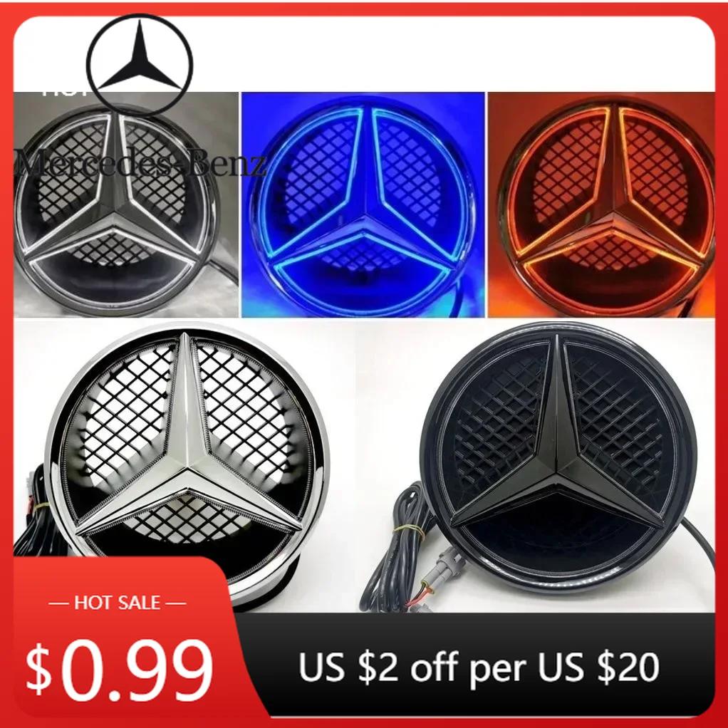 Gorąca Naklejka Samochodowa Grill Przedni Samochodu Gwiazda Emblemat Logo Podświetlane LED dla Mercedes Benz W166 X205 GLS350 400 500 550 AMG/GLS63 Biały
