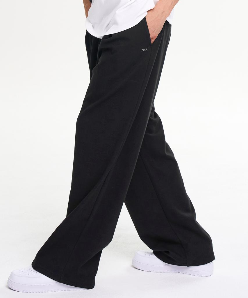 Leijibi [Summer] Single-Pleat Sweatpants Athletic Wear Training Wear Wide Elastic Sweatpants M Black
