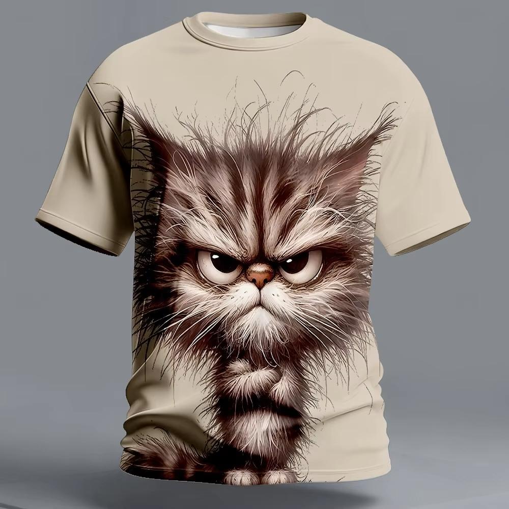 Men's Animal Cat Funny T shirt 3D Print Short Sleeve Crew Neck T-shirt Fashion Men/Women Outdoor Daily Party Holiday Sports Tops