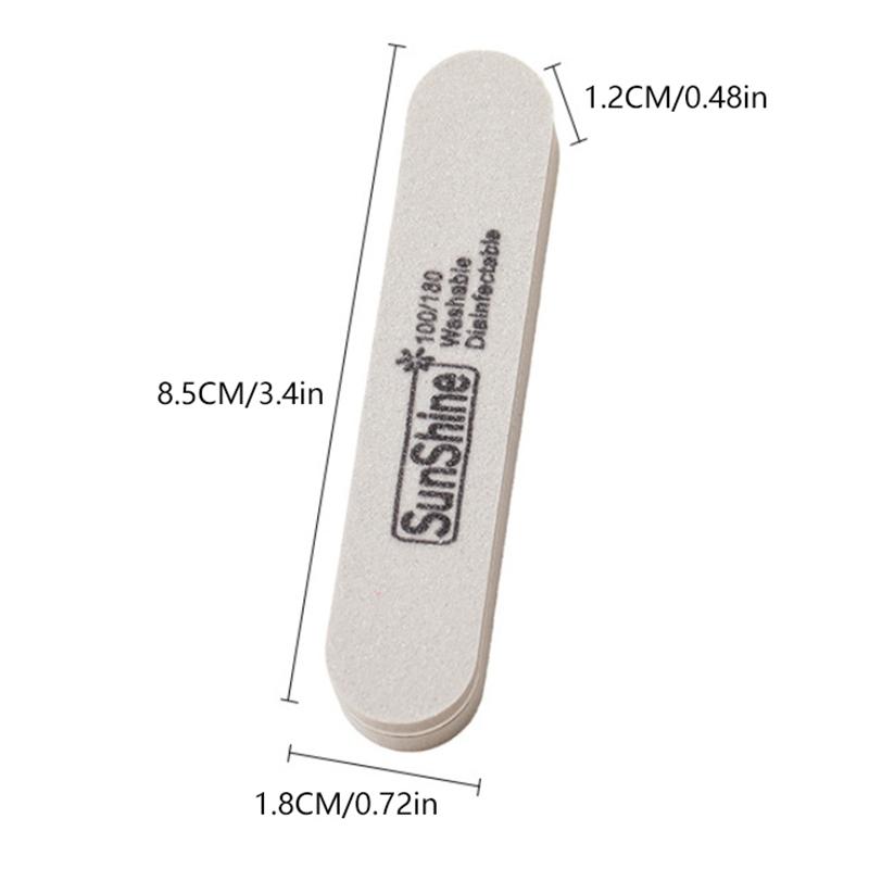 5Pcs Mini Nail File Buffers Sponge 100/180 Grit Double Sided Sanding Block Gel Polishing Foam Manicure Nail Art Files