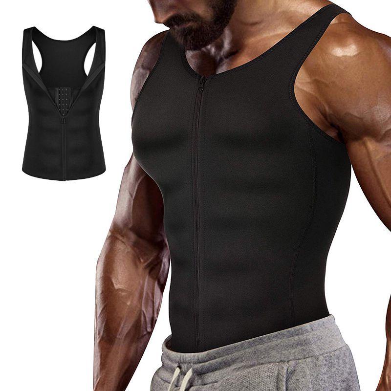Mens Neoprene Sauna Thermo Sweat Body Shaper Waist Trainer Burn Fat Vest Corset