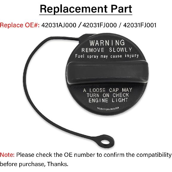 Gas Cap Fuel Cap Fit For Subaru, 2010-2024 Outback Impreza Legacy, 14-23 Forester, 13-23 Brz, 13-24 Crosstrek, 15-23 WRX, 19-23 Ascent, Replace