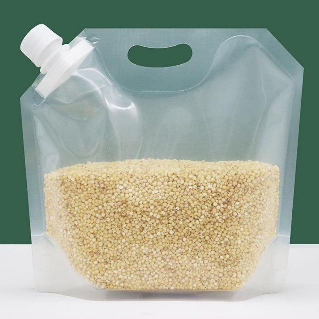 

1/5 шт. Пищевой самозапечатывающийся пакет для хранения зерна для кухни и холодильника 25*23cm-5pcs белый