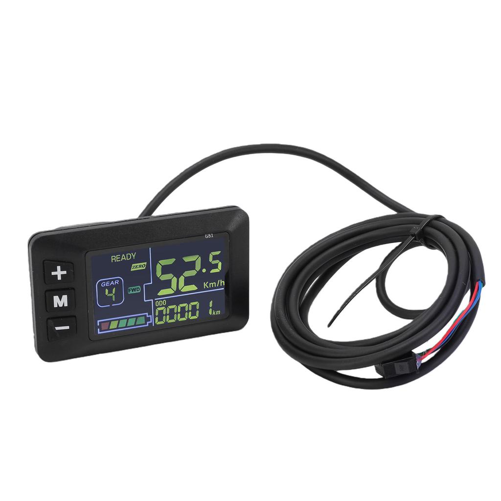 Electric Bike LCD Display Meter G51 Bike Control Panel with Water Proof SM 5Y Connector for Scooter Modification Color