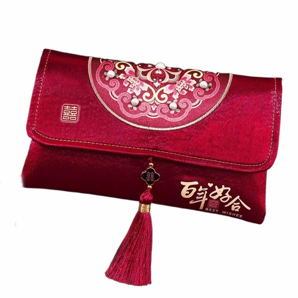 Embroidery Chinese Wedding Red Envelope New Year Money Bag  Wedding Party Supplies