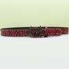 Rhinestone Tiger Claw Buckle Belt - Y2K Punk Rivet Women's Snake Skin Belt
