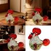 Artistic Glass Roosters Figurine Colorful Handmade Craft Safe Decoration for Family Homes with Children