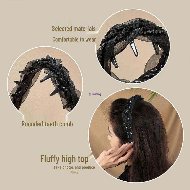 Paris Princess Headband: Louis Waves High-Top Feminine Fashion - New 2025 Style