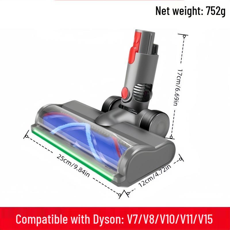 Dyson Vacuum Cleaner Accessory: V6-V11, V15 Slim Green Light Dust-Revealing Floor Brush.