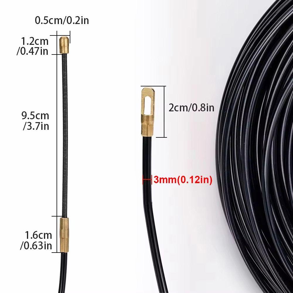 1Roll New 5/10/15/20/25/30M Cable Puller Nylon Electrician Spring Tape Wall Wire Lead 3mm Guide Push Puller Wiring Aid Tool