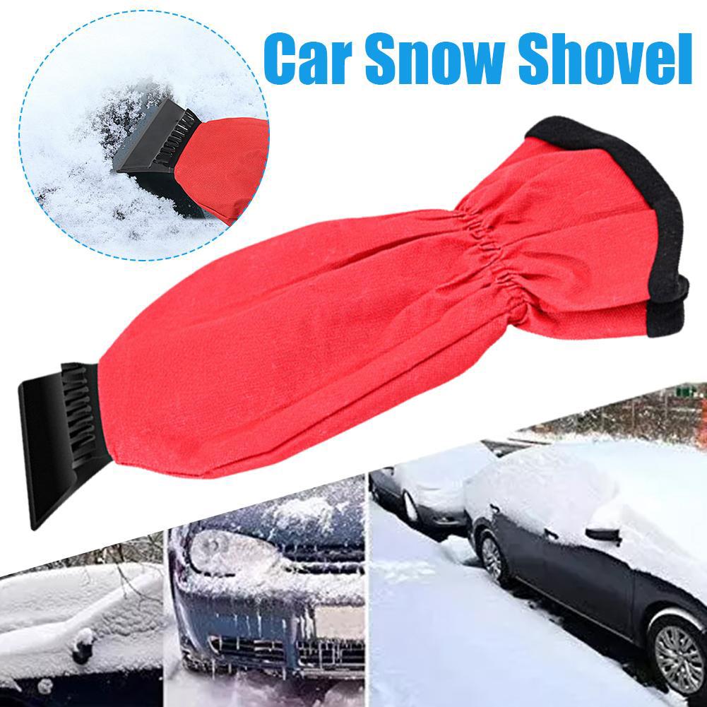 Car Ice Scraper & Snow Brush with Thermal Gloves Winter Snow Removal Kit, Windshield Squeegee