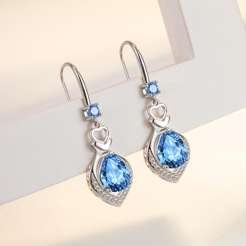 

Новые длинные серьги In The New Water Drop Earrings синий