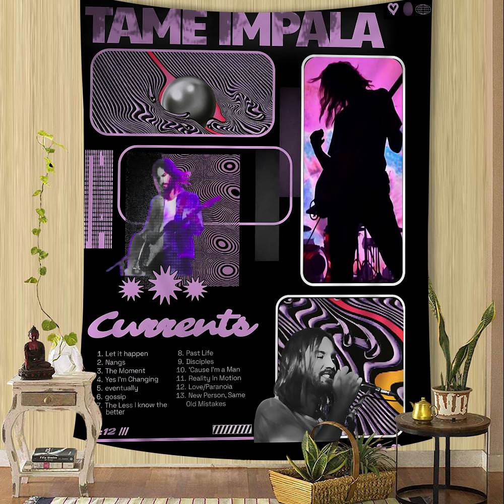 

Band TTame Impala Hanging Bohemian Tapestry Bohemian Wall Tapestries Mandala Cheap Hippie Wall Hanging 74x94cm(29x37in)