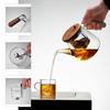 Pokaro Teekanne aus hitzebeständigem Glas, Fassungsvermögen 870 ml, mit herausnehmbarem Teefilter, einfache und bequeme Zubereitung, durchsichtige Teekanne, hitzebeständig,