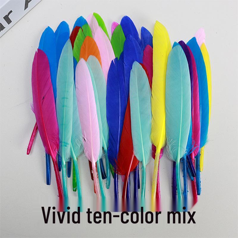 

Красочные окрашенные большие гусиные перья для поделок своими руками, украшений ручной работы и проектов для детского сада 15-20cm