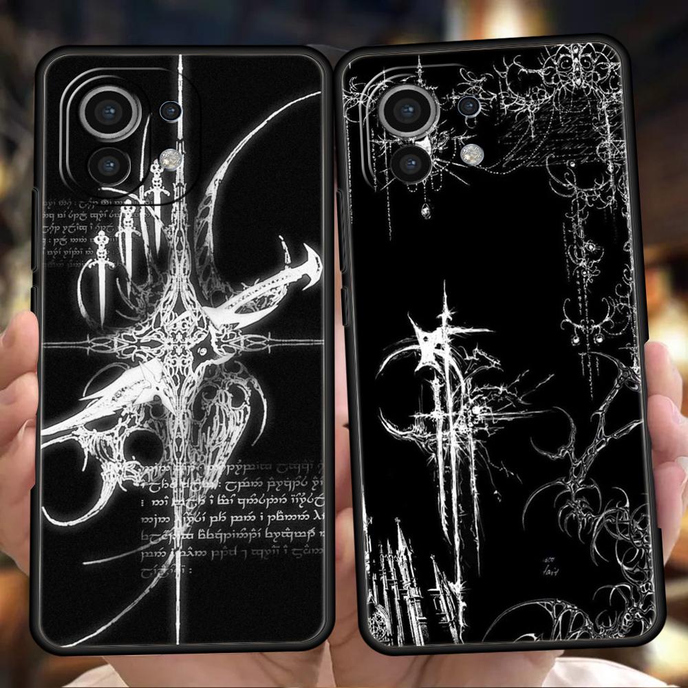 Cyber Sigil Cross Line Phone Case Cover for Xiaomi Mi 15 14 13 12 11 Ultra 14T 13T 12T 11T 10T Pro Lite 5G Shockproof Soft TPU