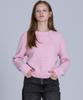 Basic House Women'S Cable Round Neck Crop Knit Pink Lykt7201