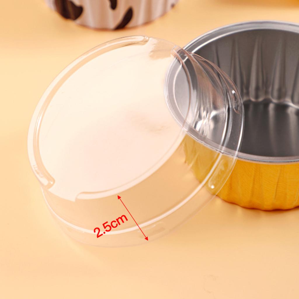 20 stycken Dessertkoppar Utan Lock Guld Aluminiumfolie Bakformar Hållare Cupcake Bakning Användningsområde Ramekin Klara Pudingkoppar