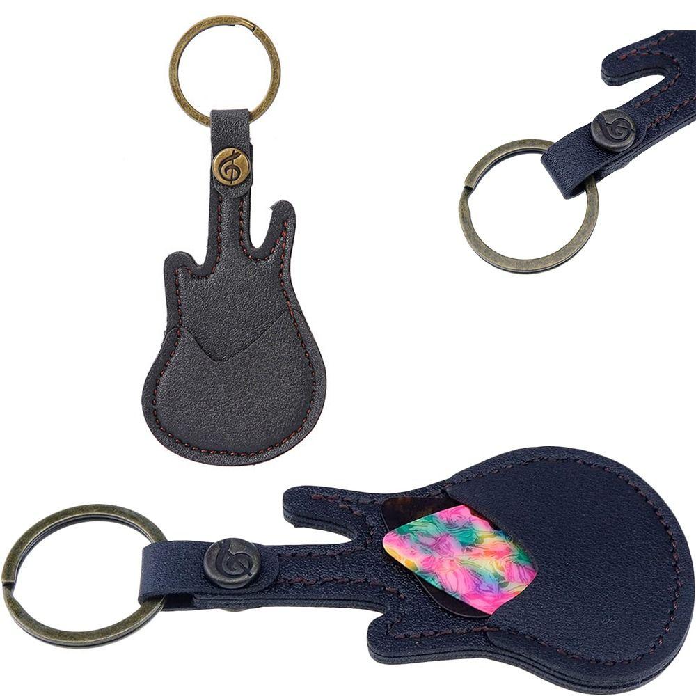 PU Leather Guitar Pick Keyring Guitar Shape Guitar Pick Sleeve Guitar Picks Case  Violin