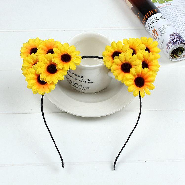 Boho Chic Daisy Girls Headbands Women Solid Embroidery Flower Hair Bands Kids Candy Chrysanthemum Headwear Hair Accessories