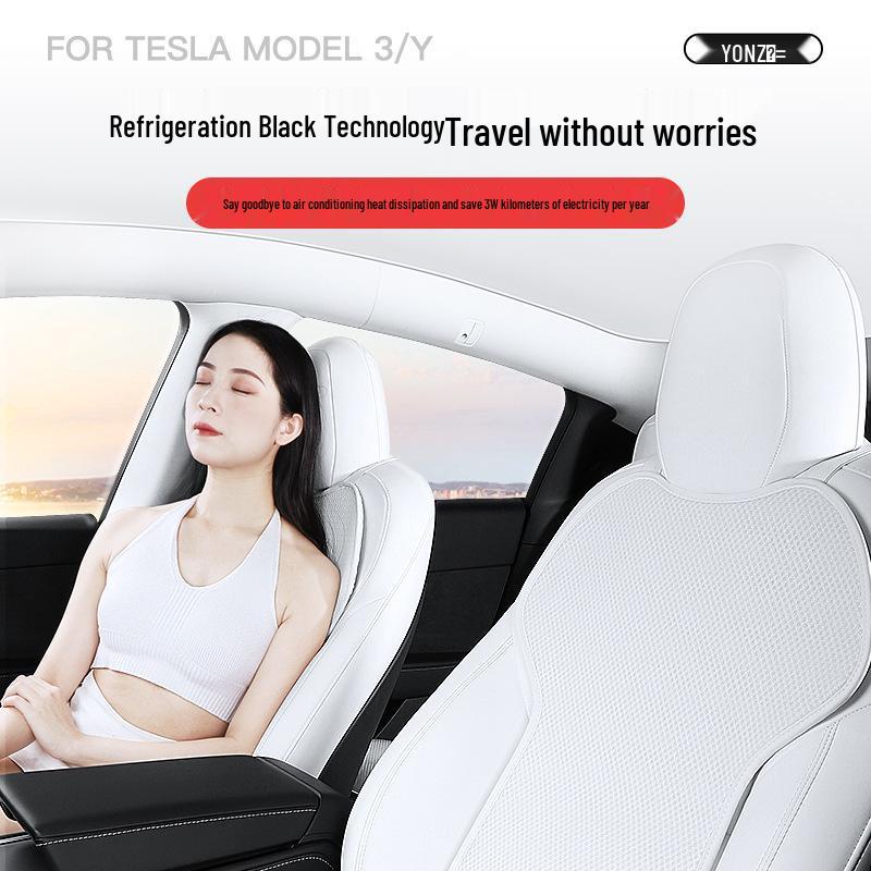 Ventilated Seat Covers for Tesla Model Y/3 - Summer Car Seat Modification Accessories.