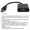 USB3.0 To VGA Converter 5Gbps HD 1080P Adapter Cable 15Pin Female External Video Card
