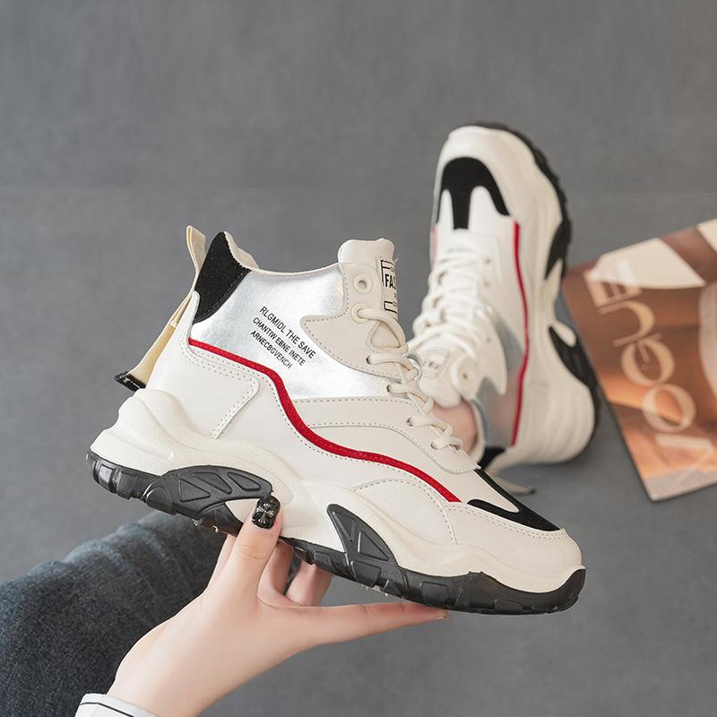 

Высокие туфли женские 2024 года с мягкой подошвой осенние туфли для студентов универсальные супер-пожарные осенние новые туфли для доски спортивная обувь женская обувь 35 чёрный